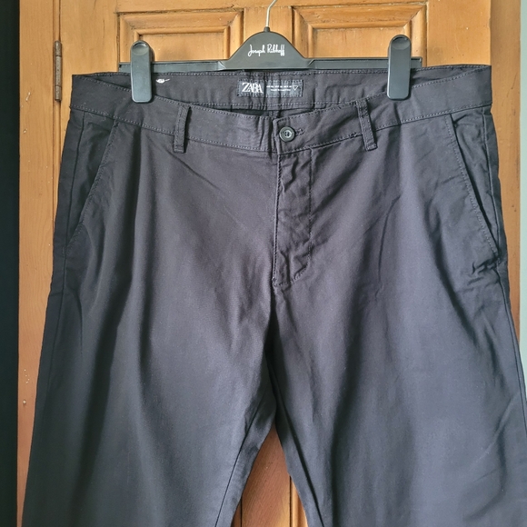 Zara Men's Skinny Stretch Chinos Denim Casual Pants in Black size 38 - Picture 2 of 11